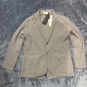 Zegna Cotton Knit Cardigan Jacket Gray Button Front Menโs Size Medium MSRP $575